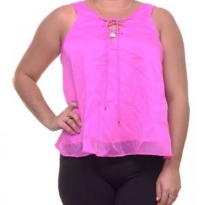 Rachel Roy XL Party Time Shocking Pink Top Plus